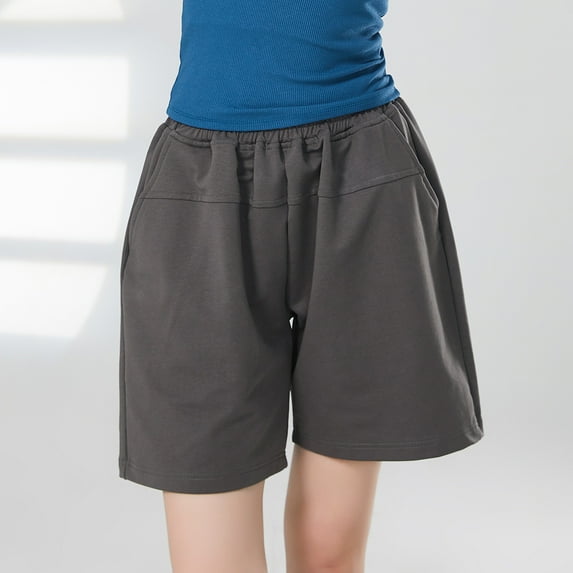 AXXD Workout Shorts High Waisted Ladies Summer Color Loose Wide Leg Shorts Mother's Day