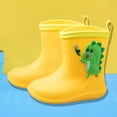 thumbnail image 1 of AXXD Yellow Rain Boots Toddler Child Baby Girls Boys Cute Dinosaur-Print Medium Width Waterproof Shoes Clearance Size 31(US:2M), 1 of 6