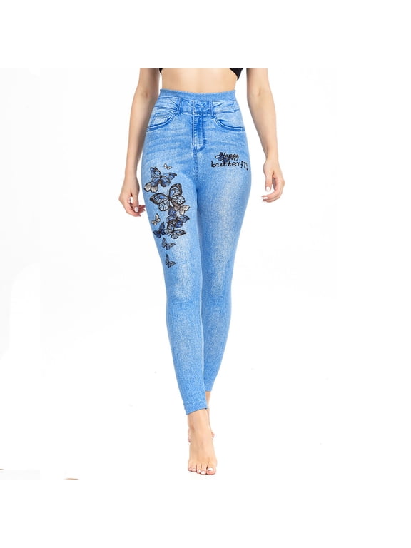 Yoga Pants for Women,Athletic Legging,Women Athletic Yoga Casual Stetch Shorts,Printed,High Waist Rise,BreathableBlue,XL (US:10)