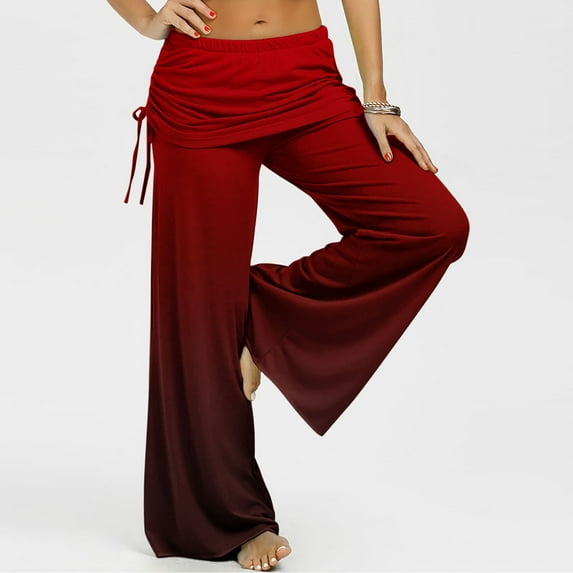 AXXD Yoga Pants for Women,Athletic Legging,Women Athletic Yoga Casual Stetch Shorts,Printed,High Waist Rise,BreathableWine,XL (US:10)