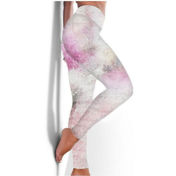 AXXD Yoga Pants for Women,Athletic Legging,Women Athletic Yoga Casual Stetch Shorts,Solid,High Waist Rise,BreathablePink,L (US:8)