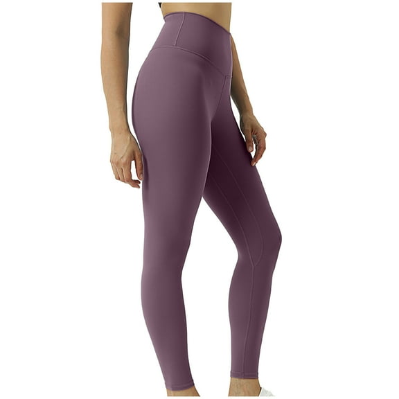 AXXD Yoga Pants for Women,Athletic Legging,Women Athletic Yoga Casual Stetch Shorts,Solid,High Waist Rise,Butt LiftingPurple,M (US:6)