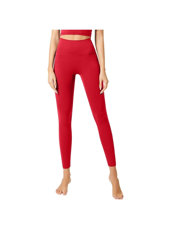 Yoga Pants for Women,Athletic Legging,Women Athletic Yoga Casual Stetch Shorts,Solid,High Waist Rise,Butt LiftingRed,S (US:4)