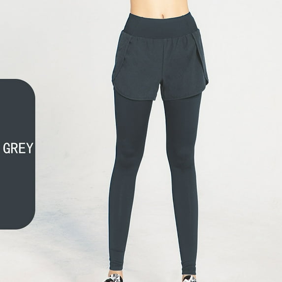 AXXD Yoga Pants for Women,Athletic Legging,Women Athletic Yoga Casual Stetch Shorts,Solid,High Waist Rise,PocketGray,XL (US:12)