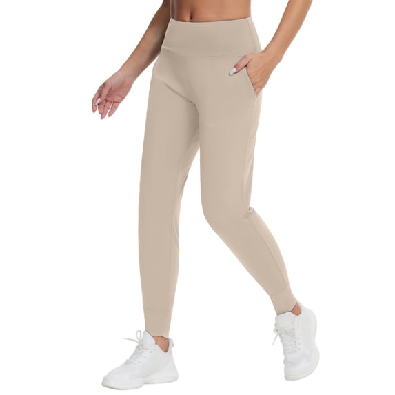AXXD Yoga Pants for Women,Athletic Legging,Women Athletic Yoga Casual Stetch Shorts,Solid,High Waist Rise,PocketKhaki,S