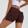thumbnail image 1 of AXXD Yoga Shorts With Pockets for Women,Women Athletic Yoga Casual Stetch Shorts,Solid,High Waist Rise,Butt Lifting,PocketCoffee,L (US:8), 1 of 3