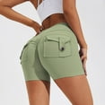 thumbnail image 1 of AXXD Yoga Shorts With Pockets,Yoga Shorts With Pockets for Women,Women Athletic Yoga Casual Stetch Shorts,Solid,High Waist Rise,Butt Lifting,PocketGreen,L (US:8), 1 of 3