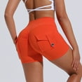 thumbnail image 1 of AXXD Yoga Shorts With Pockets,Yoga Shorts With Pockets for Women,Women Athletic Yoga Casual Stetch Shorts,Solid,High Waist Rise,Butt Lifting,PocketOrange,XL, 1 of 3
