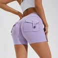 thumbnail image 1 of AXXD Yoga Shorts With Pockets,Yoga Shorts With Pockets for Women,Women Athletic Yoga Casual Stetch Shorts,Solid,High Waist Rise,Butt Lifting,PocketPurple,S (US:4), 1 of 3