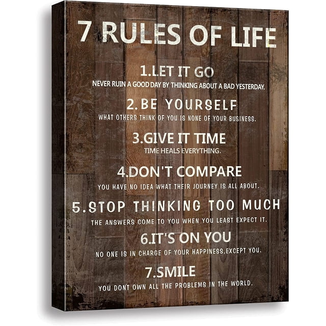AXXPosters 7 Rules of Life Wall Art Motivational Inspirational Poster
