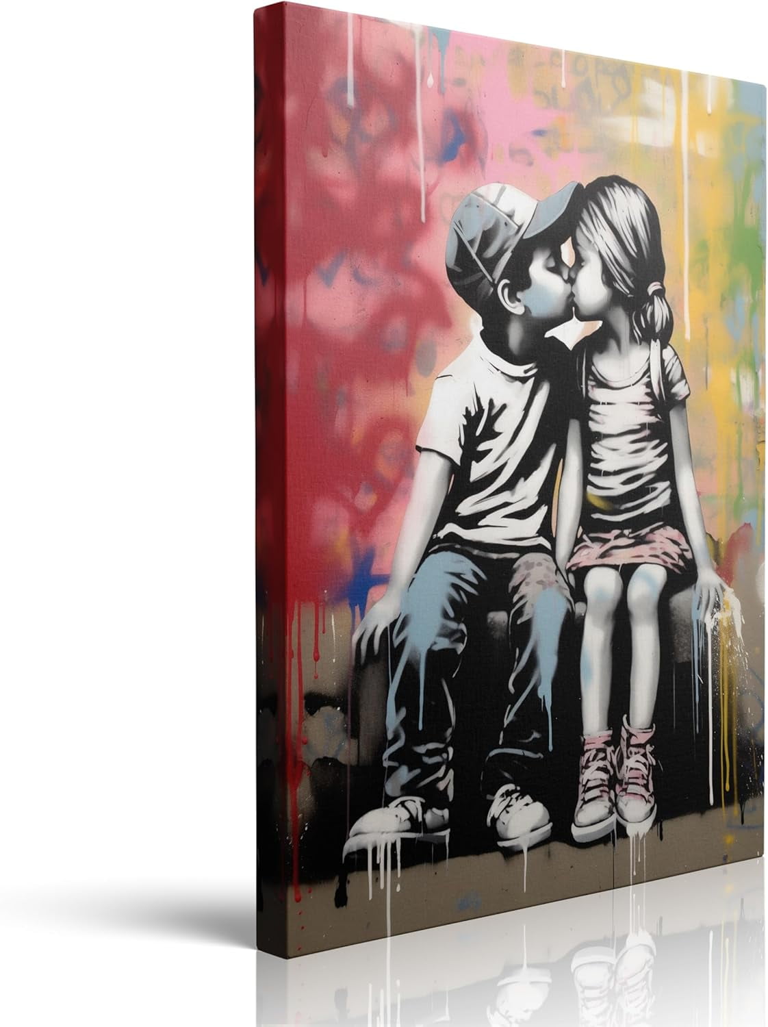 Banksy Art Home Décor Posters & Prints Banksy Sunset Balloon Girl Canvas Wall Art – Framed Graffiti Print, Multicolored, Waterproof Banksy Graffiti Reproduction Posters & Prints - Foto 3