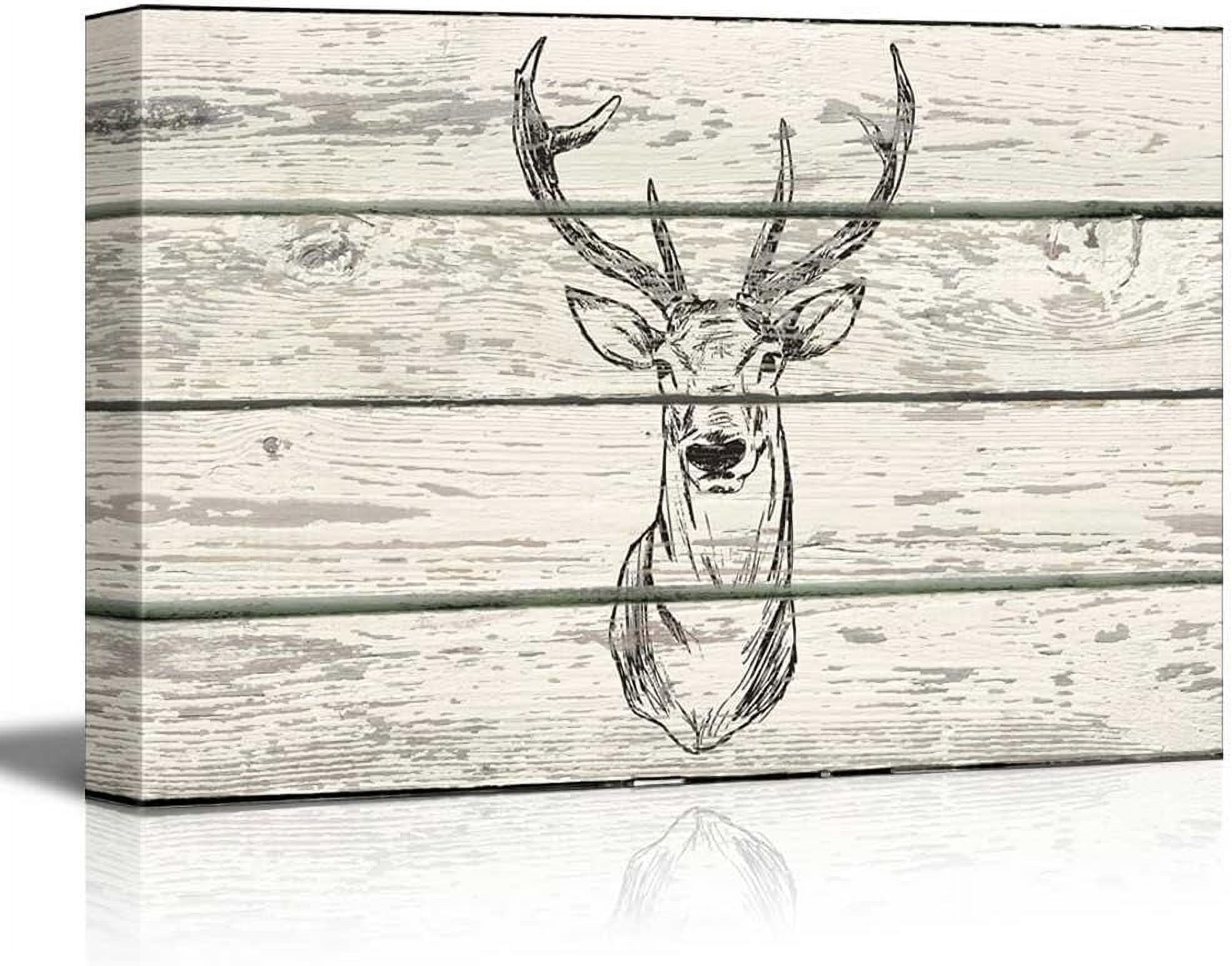 Upgrade Your 'Rustic Family Antler' (Style 1) Canvas To 24x48 Inches