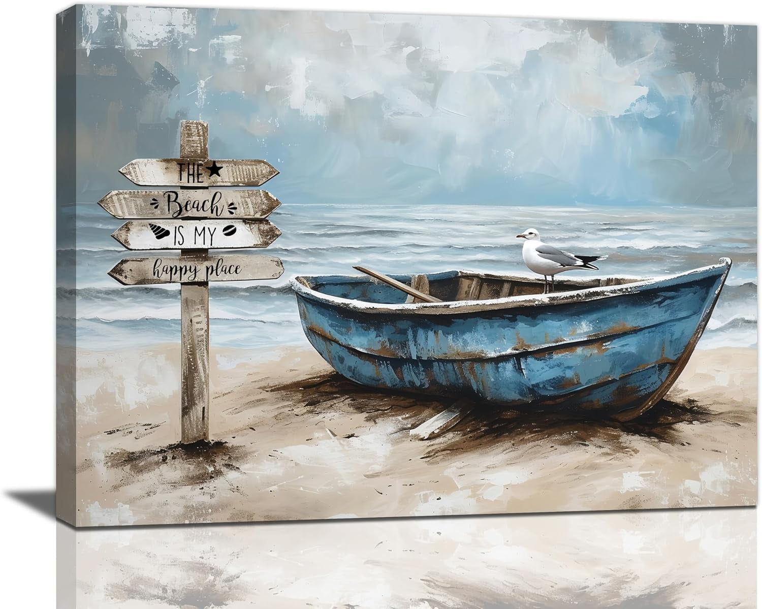 AXXPosters-Blue Beach Coastal Decor Wall Art Beach Boat Signs Nautical ...