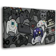 AXXPosters Canvas Art Video Game Room Decor for Adults,Board Game Wall Decor Video Game Posters,Gamer Room Decor for Boys Bedroom,Game Tile Wall Art for Basement Game Room Decor (Game Room Consoles)