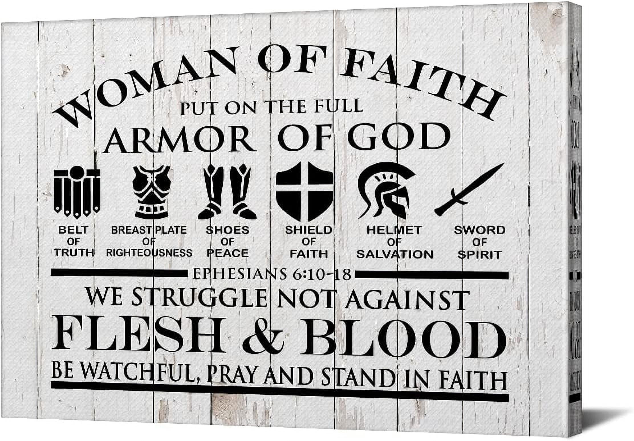AXXPosters-Christian Canvas Wall Art Framed the Full Armor of God ...