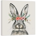 thumbnail image 1 of AXXPosters Unframed Easter Bunny Canvas Wall Art Cute Rabbit Poster with Flowers Animal Painting Watercolor Prints Nursery Girls Baby Wall Decor Easter Gifts, 1 of 6