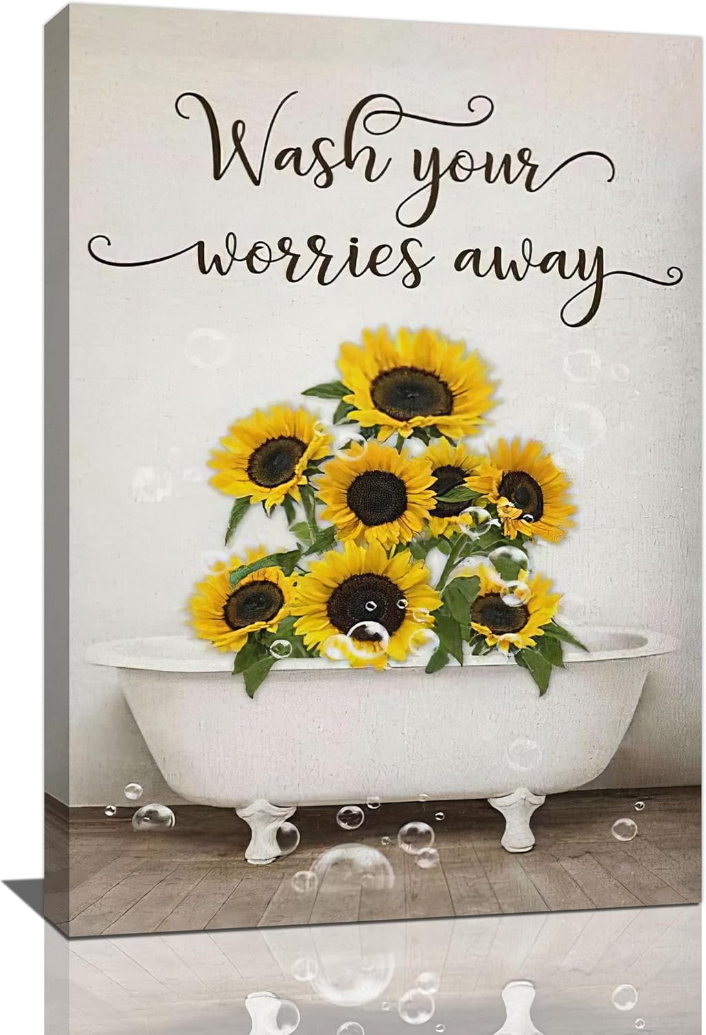 AXXPosters-Farmhouse Sunflower Bathroom Wall Decor Funny Sunflowers In ...