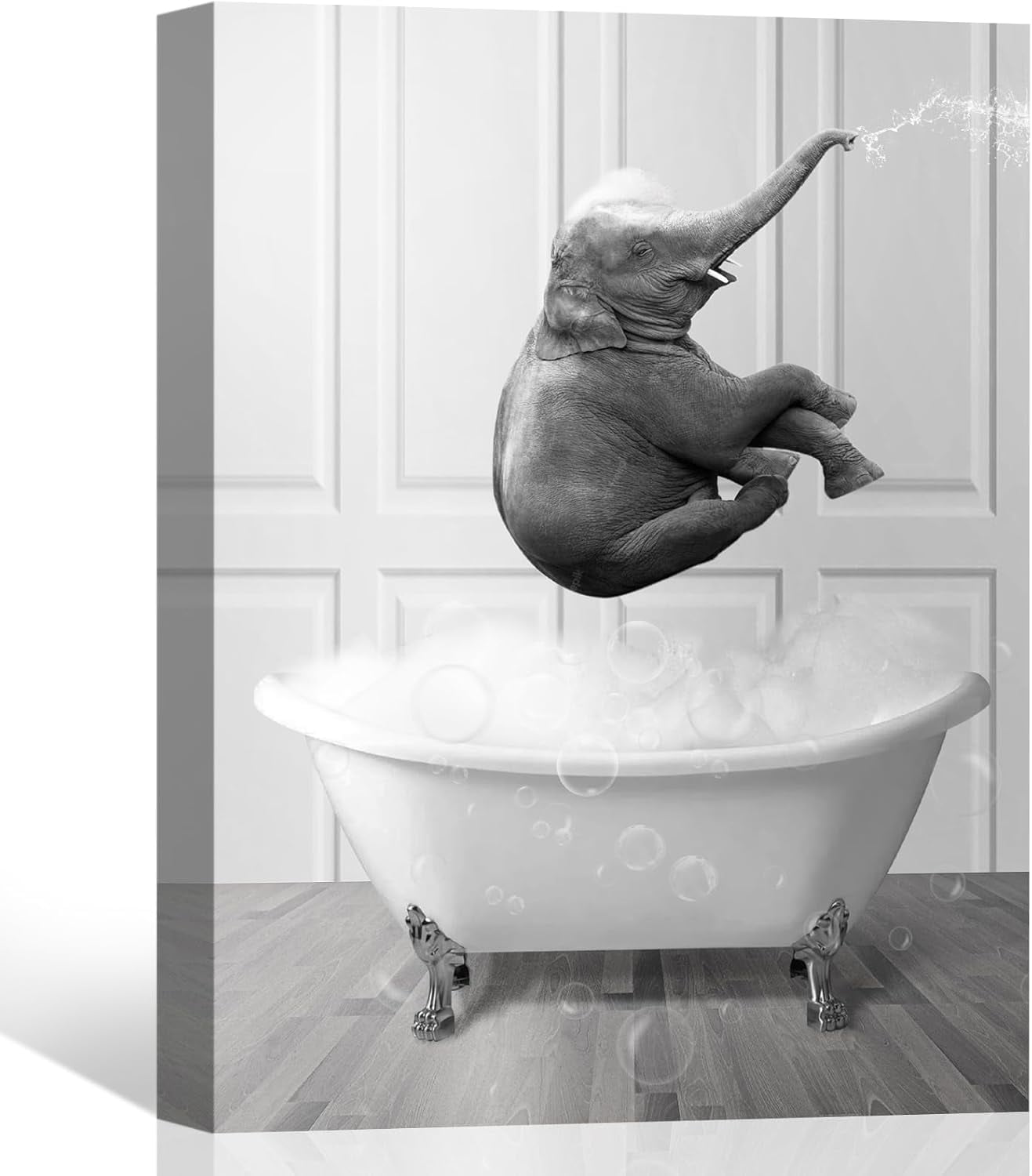 AXXPosters Funny Bathroom Decor Black And White Animals Wall Art Cute ...