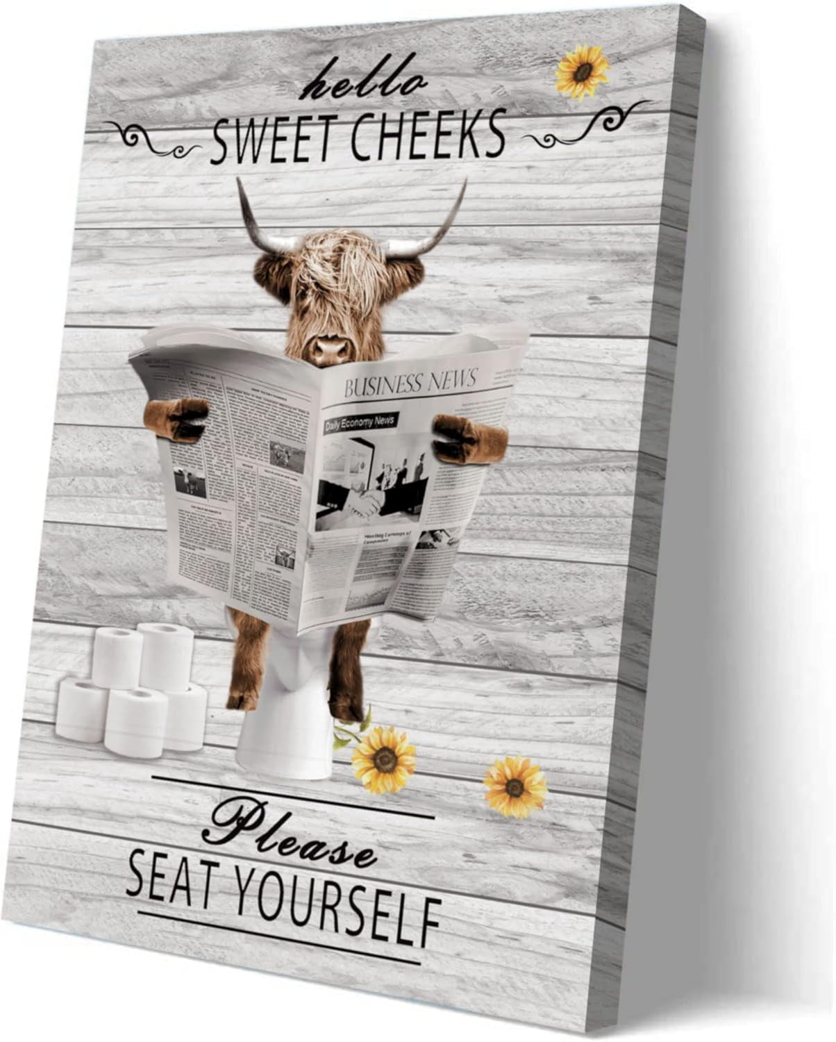 AXXPostersHighland Cow Wall Art, Cow Pictures Wall Decor, 12x16 Inch