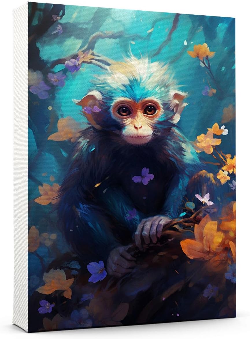 Axxposters Hudo Monkey Art Inspirational Wall Art Monkey Canvas Poster 