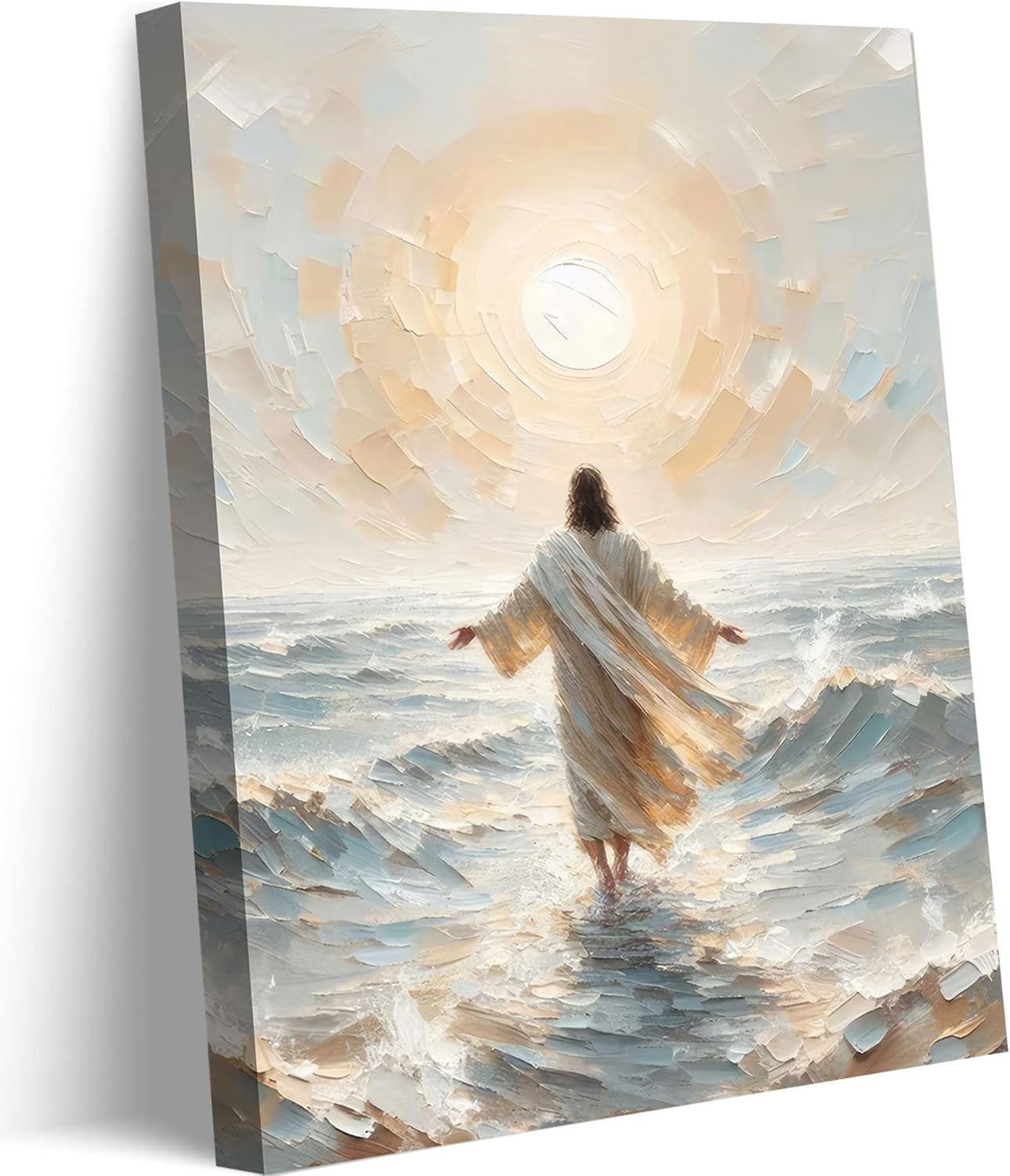 AXXPosters-Jesus Walks On Water Canvas Wall Art Christian Bible Stories ...