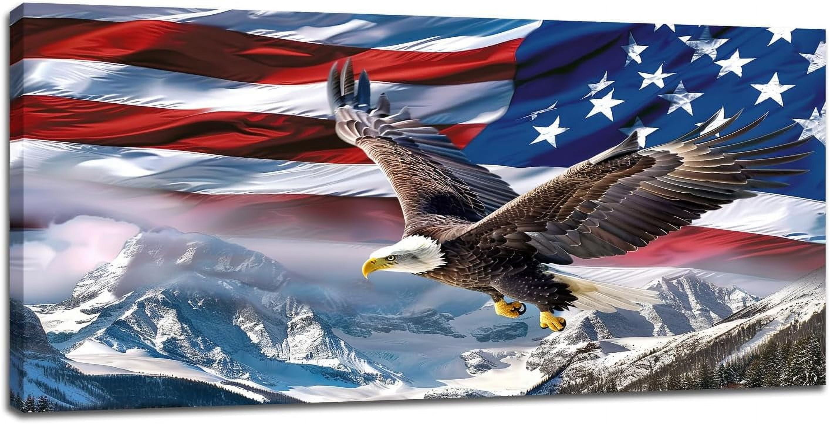 AXXPosters-Large Wall Art for Living Room American Flag Eagle Pictures ...