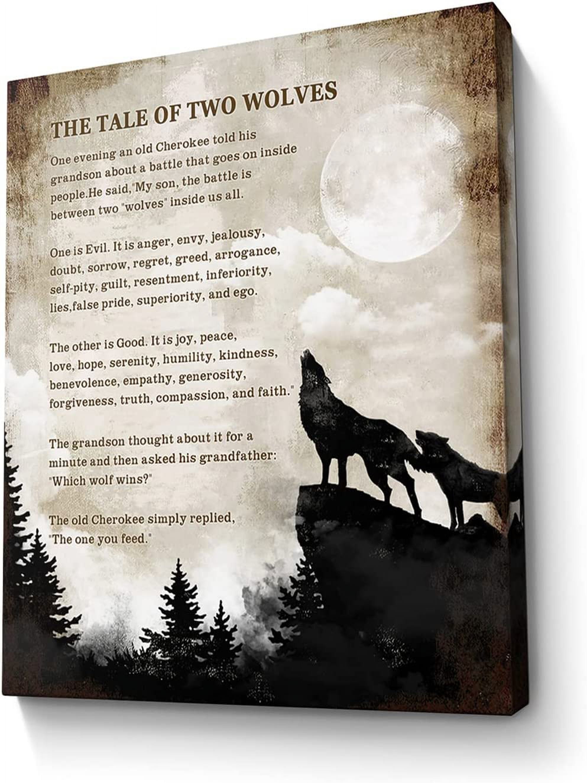 AXXPosters-Motivational Wolf Canvas Wall Art Christian Wolf Gift For