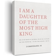 AXXPosters-Positive Bible Verse Canvas Print Decor I am a Daughter of the Most High King Religious Art Wall Painting Posters 12\\u201dX15\\u201d Home Office Decoration (Framed)\\u2026