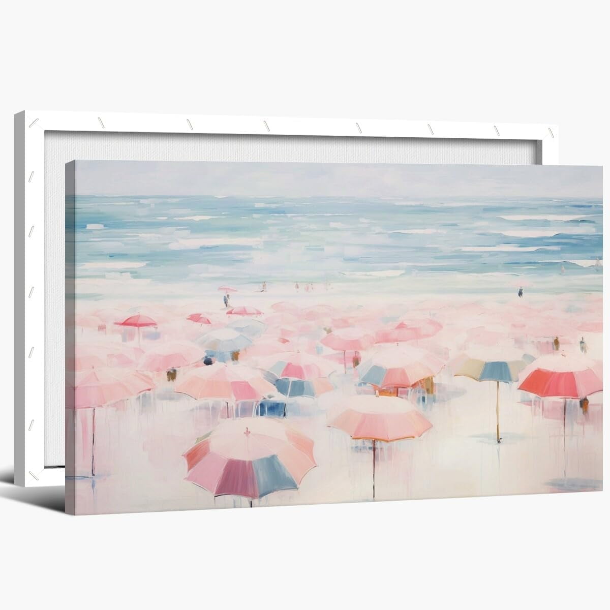 AXXPosters Retro Pink Coastal Wall Art Abstract Beach Painting Poster ...