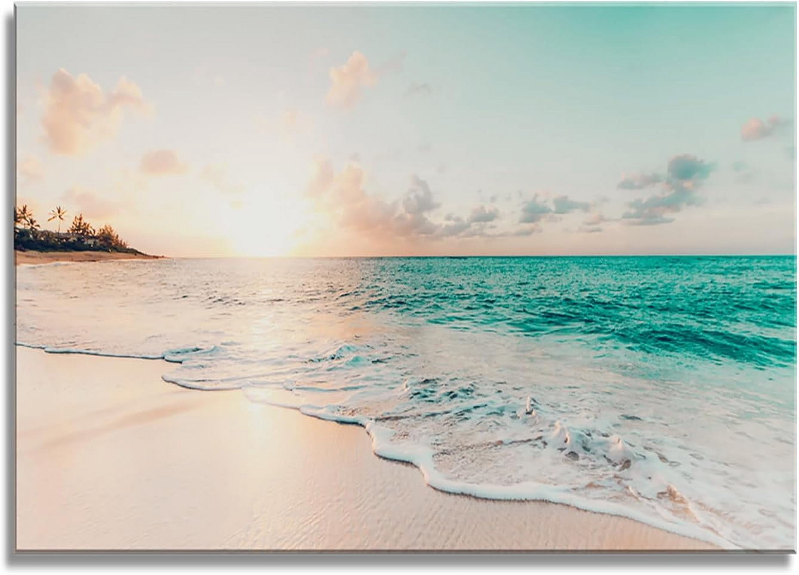 AXXPosters-S73881 Wall Art Canvas Prints Beach Sunset Ocean Waves ...