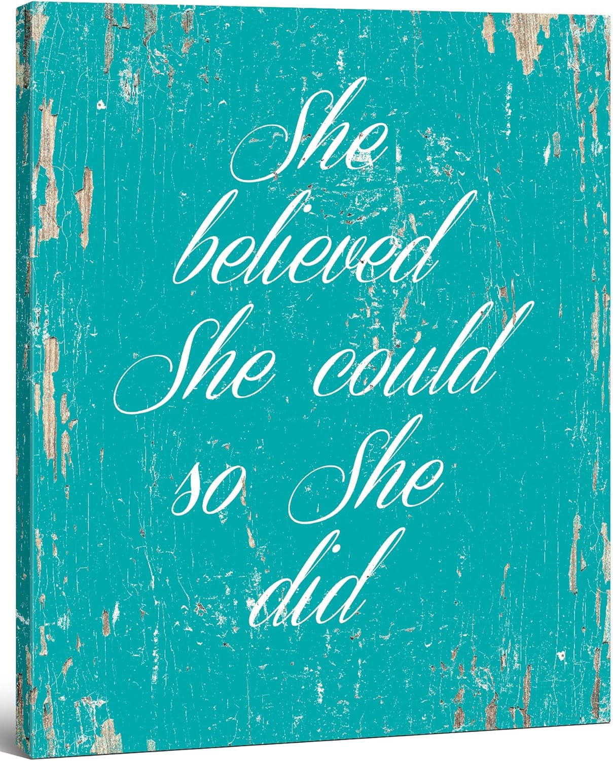 AXXPosters-She Believed She Could So She Did - - Quote Motivational Wall Art Canvas Print Home ...