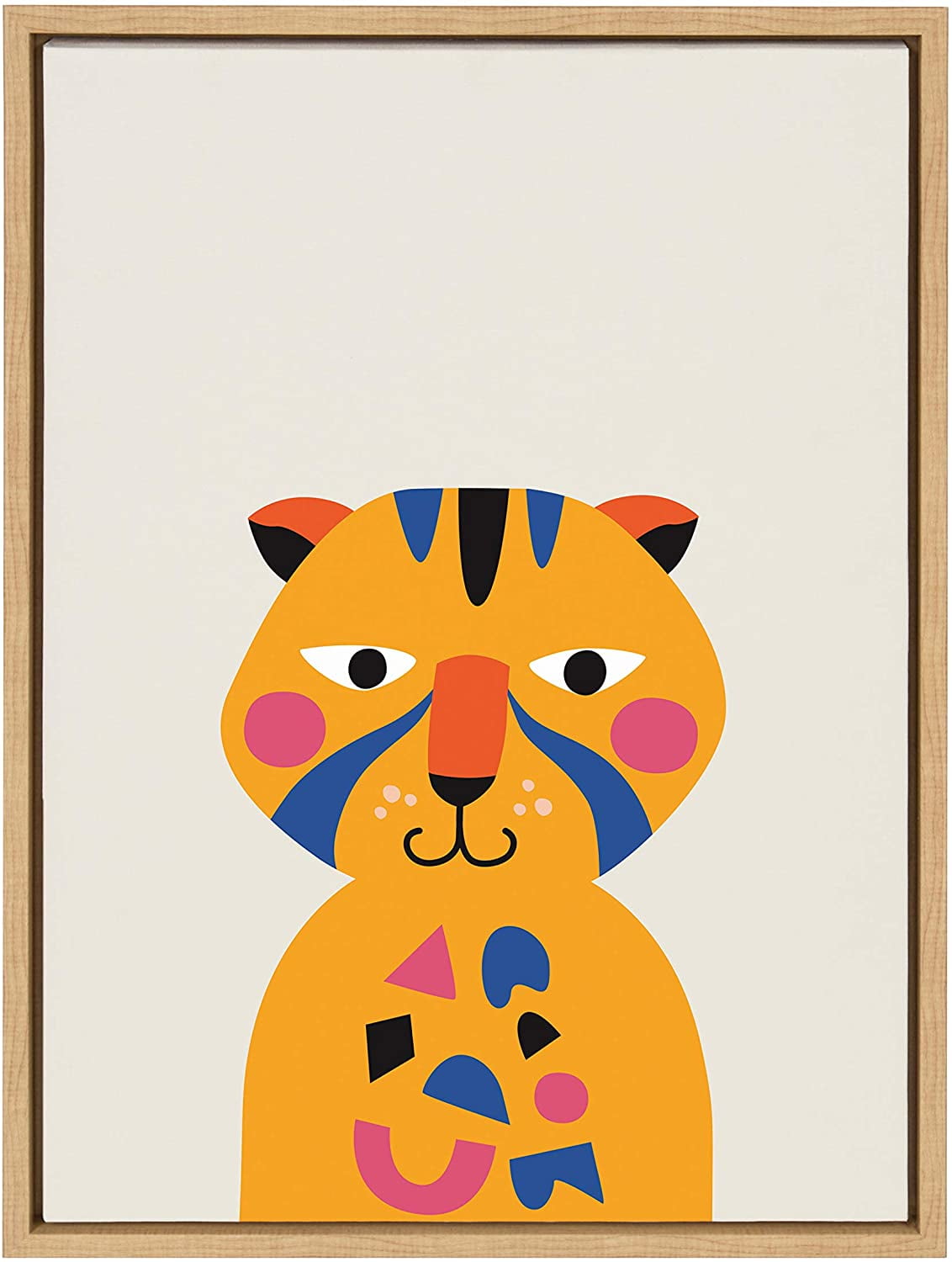 24"x18" Colorful Abstract Baby Tiger Canvas Print for Nursery