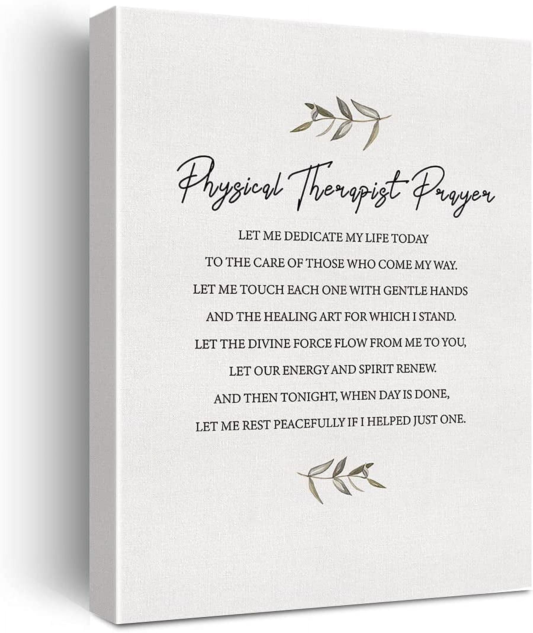 Physical Therapist Gift Acrylic Sign - Inspirational Keepsake With Prayer, 4x4 Inches, Desk Decor