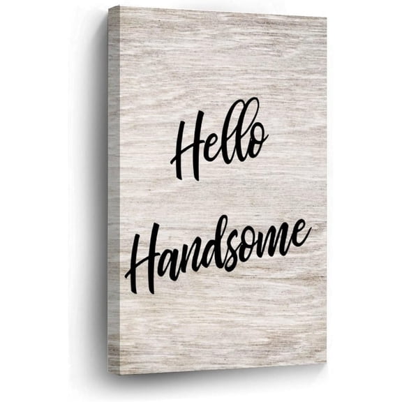 AXXPosters Wall Art Canvas 8x12in,Good Morning Gorgeous-Hello Handsome Canvas Wall Art Typography Home Office Wall Decor Prints Artwork for Bed Dining Room Modern Paintings on Prints