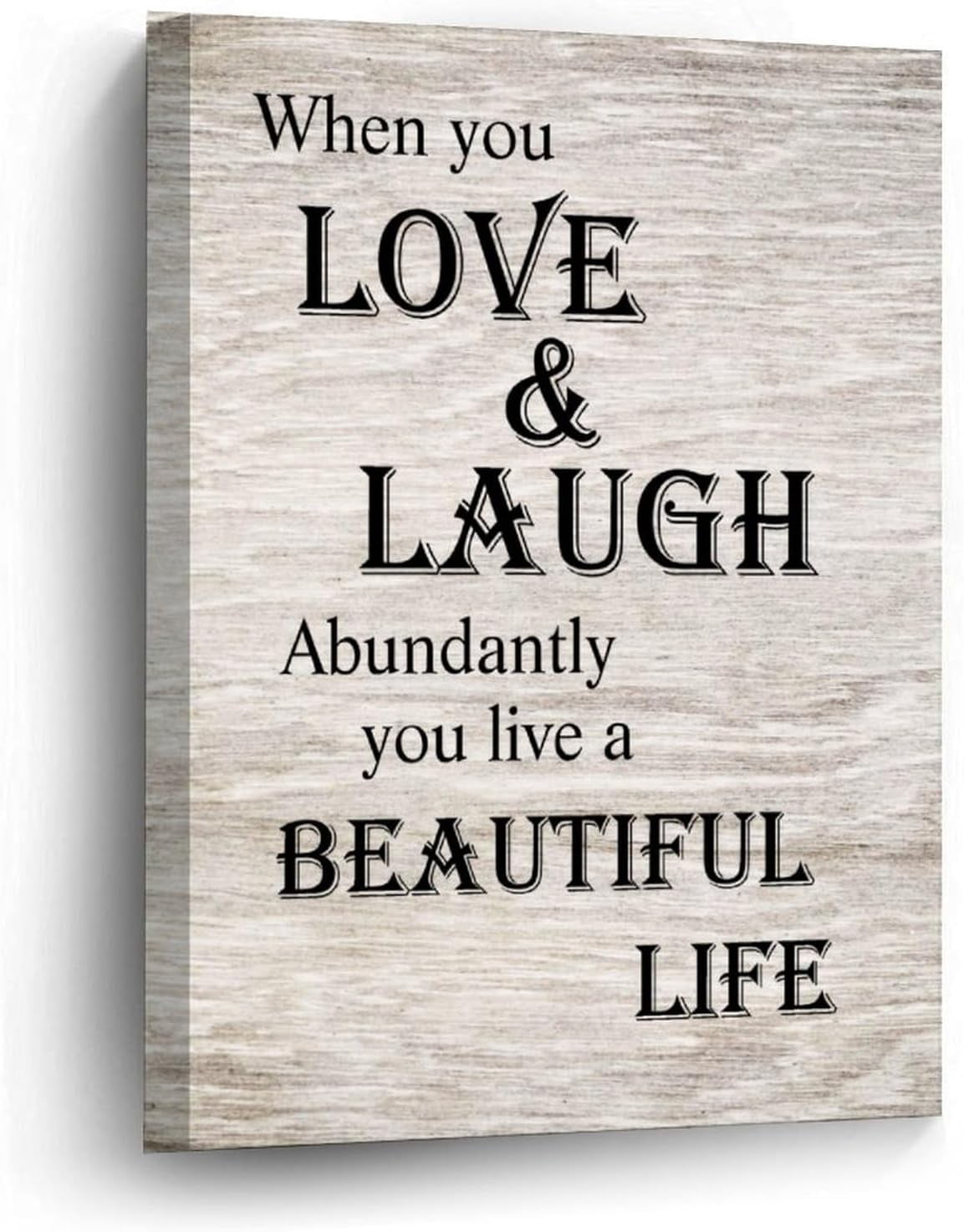 AXXPosters When You Love And Laugh Abundantly You Live A Beautiful Life Canvas Wall Art 16x20in ...