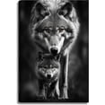 AXXPosters Wolf Family Canvas Wall Art Wolf Baby Wolf Mom Motivational ...
