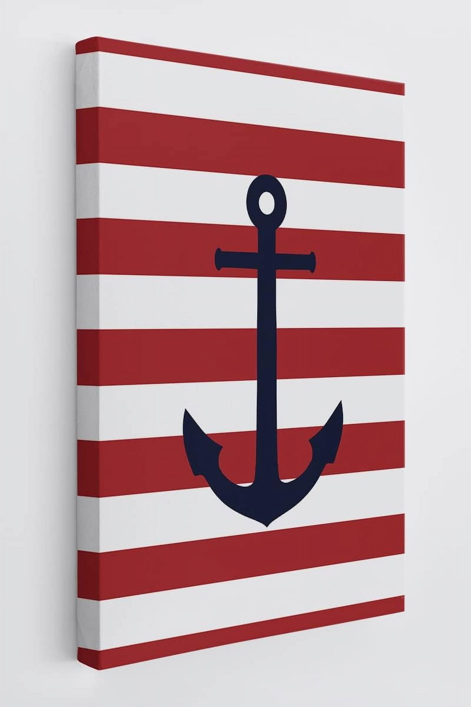 AXXPostersBoat Anchor Navy Blue Wall Art Canvas Farmhouse Navigation