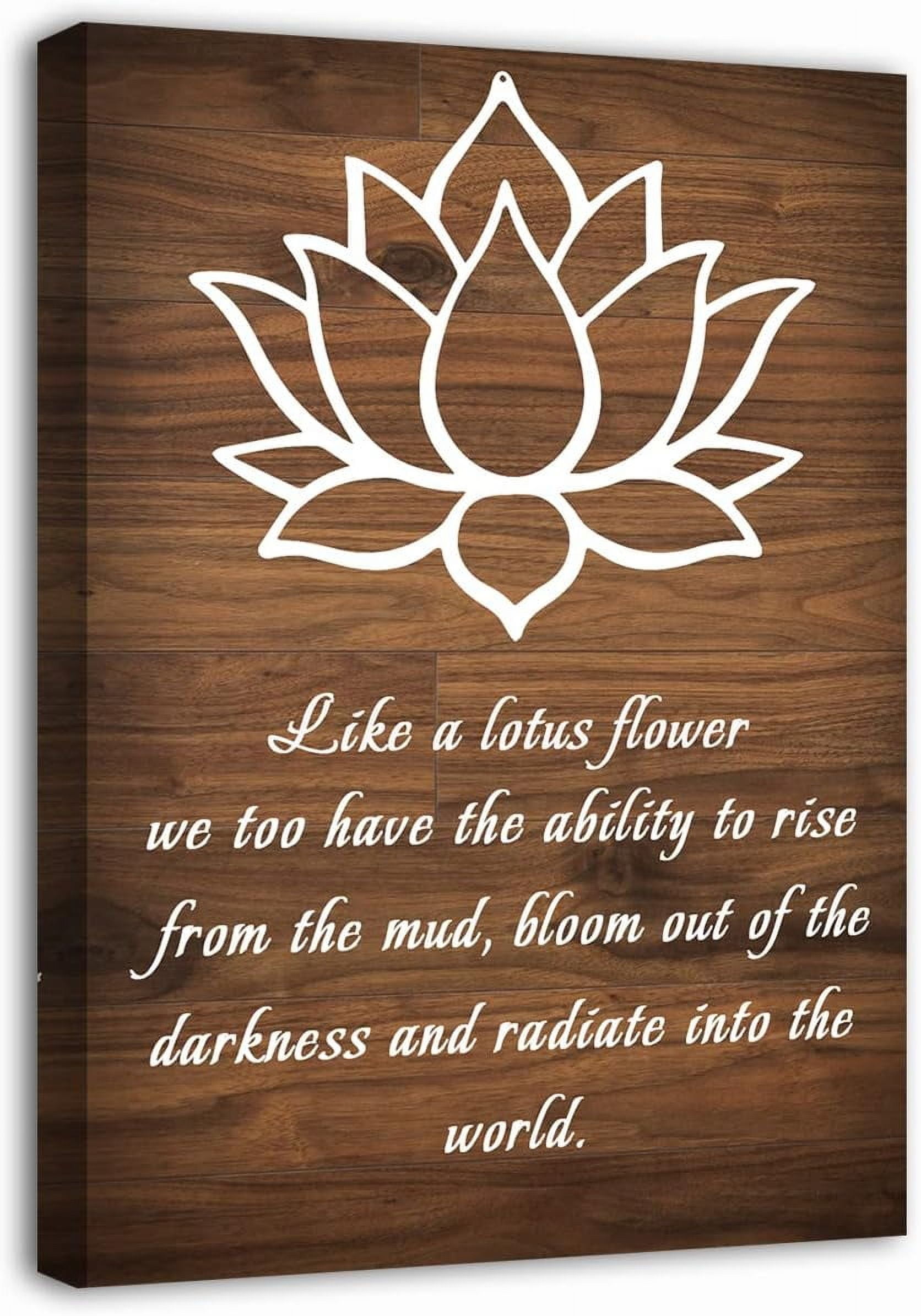 AXXPostersLotus Flower Canvas Wall Art Inspirational Quotes Poster Spa