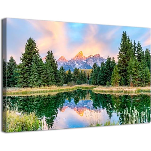 AXXPostersWildflower Wall Art for Living Room Orange Red Floral Wall