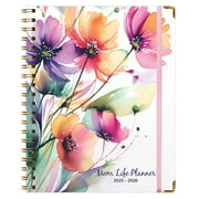 The Mom Life Planner 2025-2026, 8"x10" Weekly Monthly Budget Academic Year Planner for Women - Global Printed Products, Record Keeping Pages, Budget and Meal Planner, Habit Tracker, Rainbow Floral