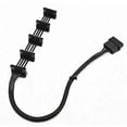 thumbnail image 1 of AYA 16 4-Pin IDE Molex to 5 SATA Serial ATA Power Cable 18AWG Black Sleeved, 1 of 4