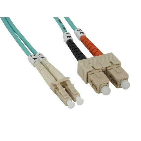 AYA 1M OM3 LC/SC 10G Multi-Mode Duplex 50/125 Fiber Optic Patch Cable - FB-LCSCOM3-10-01