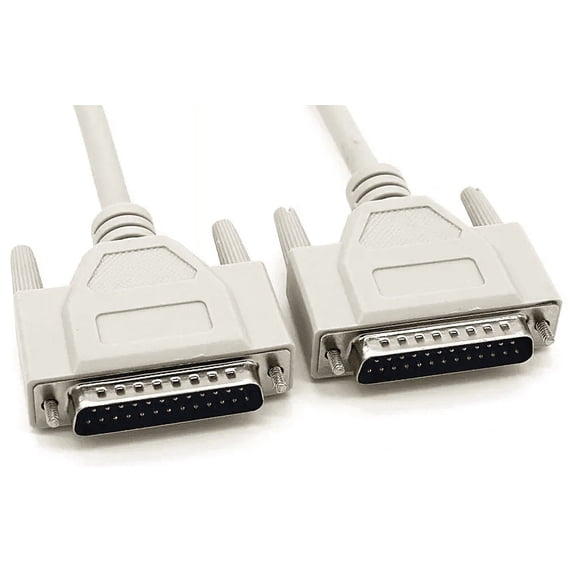 AYA 25Ft. IEEE-1284 DB25 RS232 Male to Male Serial Parallel Cable (25 Feet)