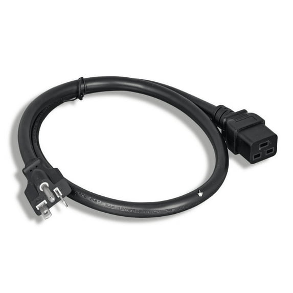 AYA 3Ft (3 Feet) 12AWG Heavy Duty NEMA 5-20P To IEC-60320-C19 Power Extension Cord SJT 12 AWG UL and cUL Listed