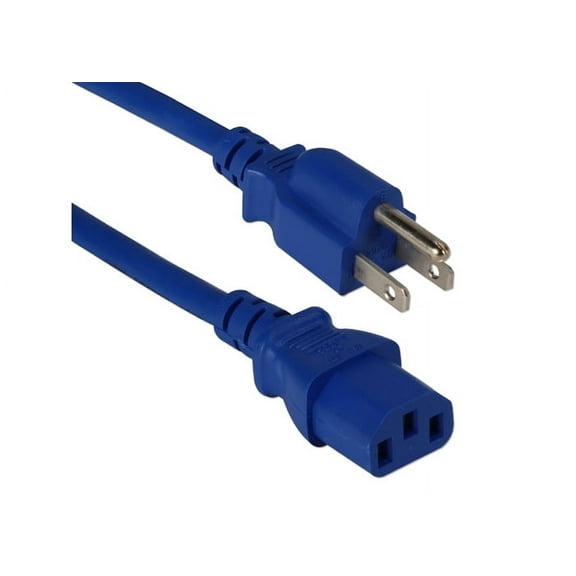 AYA 4Ft. (4 Feet) 18AWG Blue Power Cord NEMA-15P C13 10A Cable 3 Conductor 125V PWR-CRD-18A-BLU-04