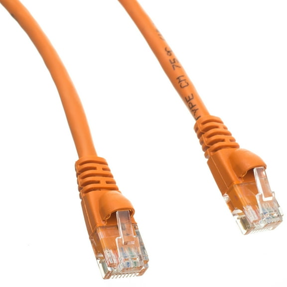 AYA 50Ft CAT6 Crossover Ethernet Network Cable 550Mhz ORANGE 24AWG Network Cable