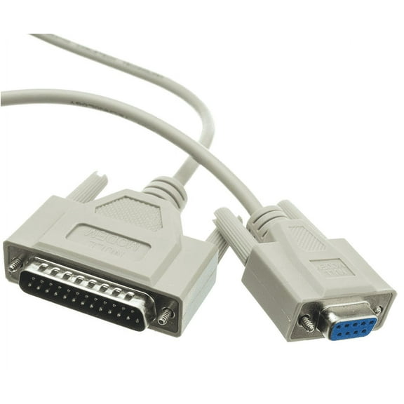 AYA 6Ft (6 Feet) DB9 (9-Pin) Female to DB25 (25-Pin) Male Serial Null Modem Cable