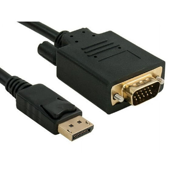 AYA 6Ft (6 Feet) Displayport Male to VGA Male (15-Pin) 28AWG Cable w/Gold Plated Connectors