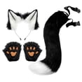 thumbnail image 2 of 3 Pack Faux Fox Tails - 15.8 Inch Therian Tails With Clasp, Fluffy Keychain For Bag Cosplay 2 of 9