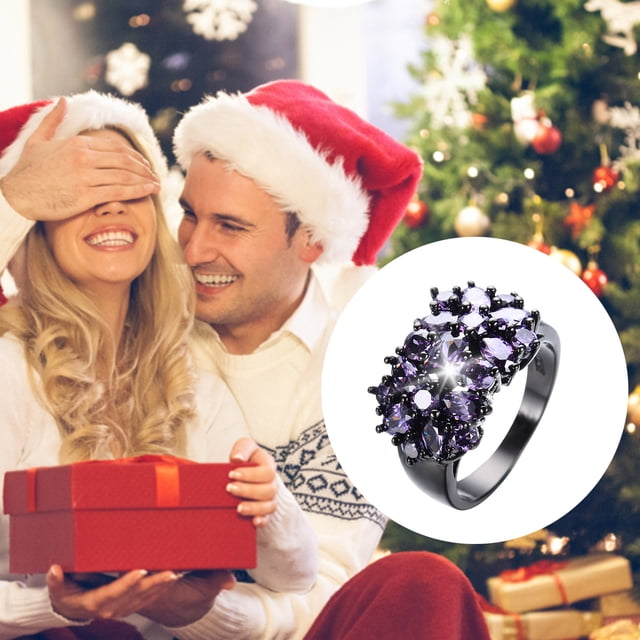AYA Elegant Purple Unique Design Vintage Party Christmas Wedding Rings
